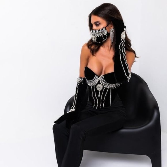 Rhinestone Face Mask - Picture 5 of 5